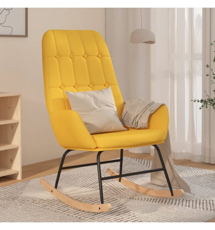 Chaise à bascule Jaune moutarde Tissu | Mobilier & Déco