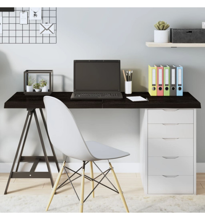 Dessus de table marron foncé bois chêne massif traité | Mobilier & Déco