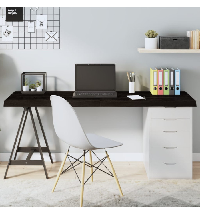 Dessus de table marron foncé bois chêne massif traité | Mobilier & Déco