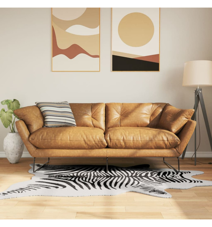 Tapis noir et blanc 120x170 cm motif zèbre lavable antidérapant | Mobilier & Déco