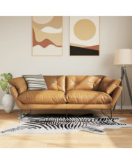 Tapis noir et blanc 120x170 cm motif zèbre lavable antidérapant | Mobilier & Déco