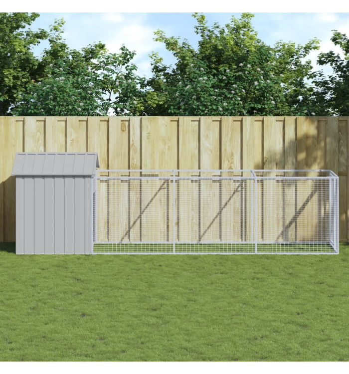 Niche pour chien avec toit gris clair acier galvanisé | Mobilier & Déco