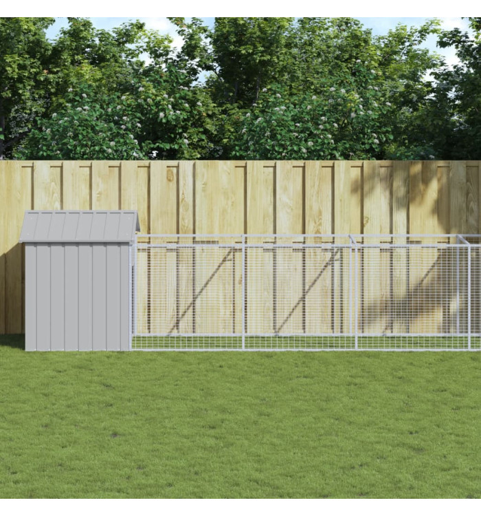 Niche pour chien avec toit gris clair acier galvanisé | Mobilier & Déco