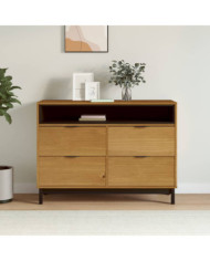 Commode FLAM 110x40x80 cm bois de pin massif | Mobilier & Déco