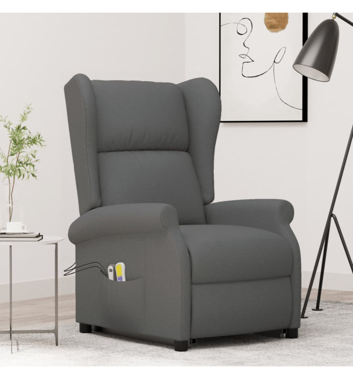 Fauteuil de massage inclinable Gris foncé Tissu | Mobilier & Déco