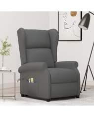 Fauteuil de massage inclinable Gris foncé Tissu | Mobilier & Déco