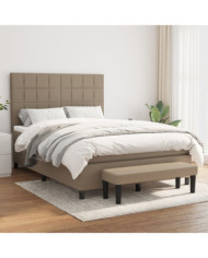 Sommier à lattes de lit avec matelas Taupe 140x200 cm Tissu | Mobilier & Déco
