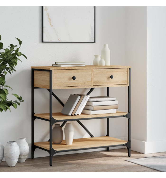 Table console chêne sonoma 75x34,5x75 cm bois d'ingénierie | Mobilier & Déco