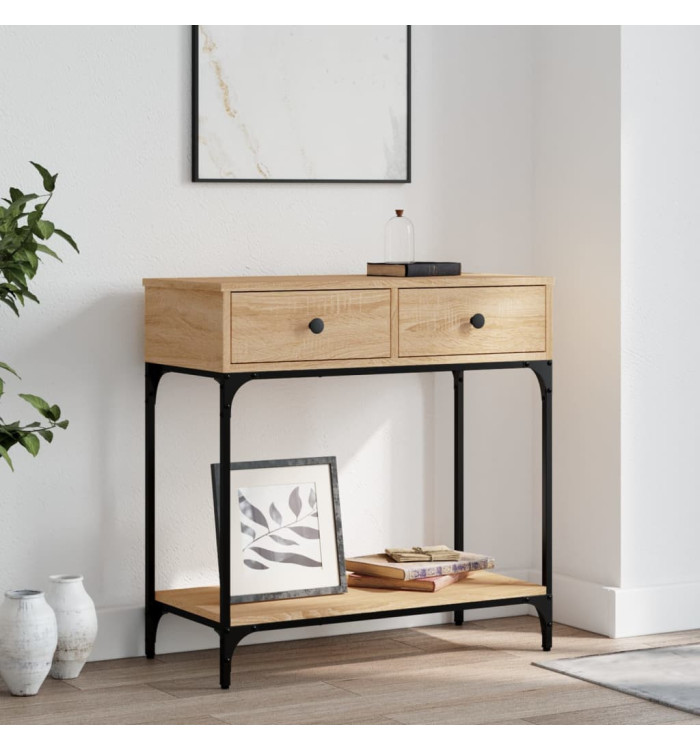 Table console chêne sonoma 75x34,5x75 cm bois d'ingénierie | Mobilier & Déco