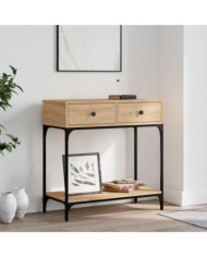 Table console chêne sonoma 75x34,5x75 cm bois d'ingénierie | Mobilier & Déco