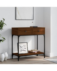 Table console chêne marron 75x34,5x75 cm bois d'ingénierie | Mobilier & Déco