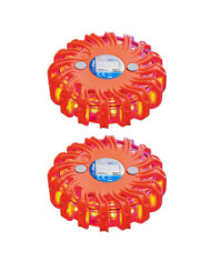 ProPlus Disques d'avertissement avec 16 LED 2 pcs Orange | Mobilier & Déco