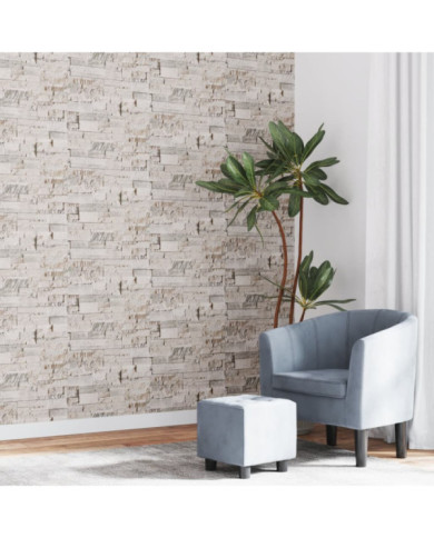 Papier peint 3D aspect de pierre crème 10x0,53 m non tissé | Mobilier & Déco