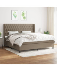 Sommier à lattes de lit avec matelas Taupe 200x200 cm Tissu | Mobilier & Déco
