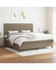Sommier à lattes de lit avec matelas Taupe 200x200 cm Tissu | Mobilier & Déco