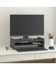 Support de moniteur Gris 50x27x15 cm Bois de pin solide | Mobilier & Déco