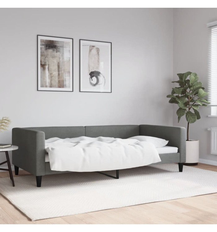 Lit de repos gris foncé 100x200 cm tissu | Mobilier & Déco
