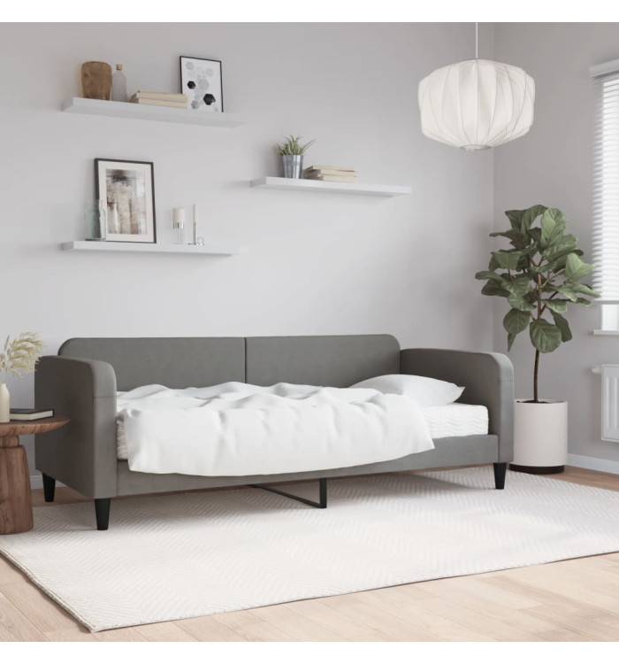 Lit de jour avec matelas gris foncé 80x200 cm tissu | Mobilier & Déco