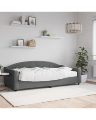 Lit de jour avec matelas gris foncé 100x200 cm tissu | Mobilier & Déco