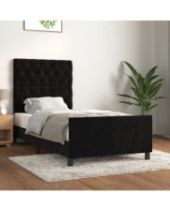 Cadre de lit sans matelas noir 80x200 cm velours | Mobilier & Déco