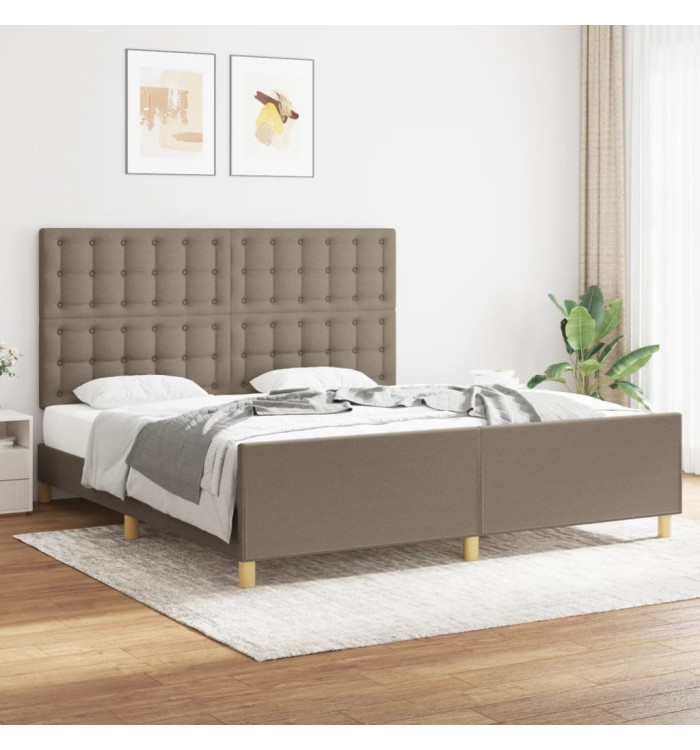 Cadre de lit sans matelas taupe tissu | Mobilier & Déco