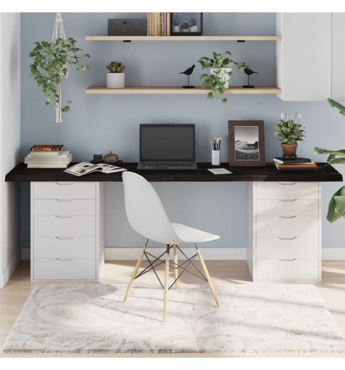 Dessus de table marron foncé bois chêne massif traité | Mobilier & Déco