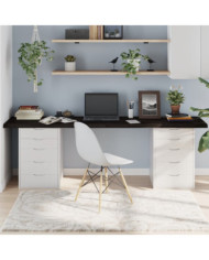 Dessus de table marron foncé bois chêne massif traité | Mobilier & Déco