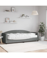 Lit de jour avec matelas gris foncé 80x200 cm tissu | Mobilier & Déco