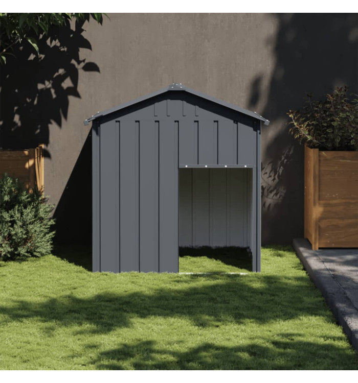 Niche pour chien avec toit anthracite acier galvanisé | Mobilier & Déco