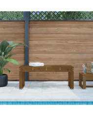 Banc de jardin marron miel 110x38x45 cm bois de pin massif | Mobilier & Déco