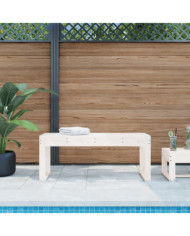Banc de jardin blanc 110x38x45 cm bois massif de pin | Mobilier & Déco
