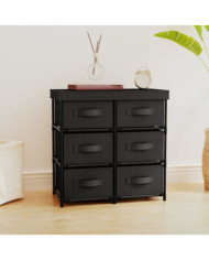 Armoire de rangement avec 6 tiroirs 55x29x55 cm Noir Acier | Mobilier & Déco