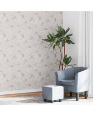Papier peint 3D motif de fleur gris 10x0,53 m non tissé | Mobilier & Déco