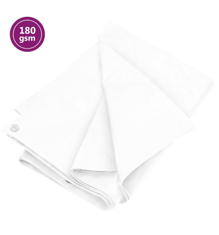Bâche 180 g/m² 8x8 m Blanc PEHD | Mobilier & Déco