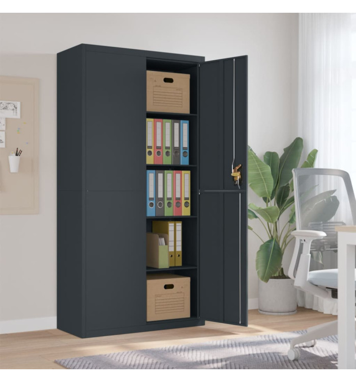 Classeur anthracite 90x40x180 cm Acier | Mobilier & Déco