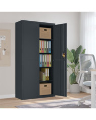Classeur anthracite 90x40x180 cm Acier | Mobilier & Déco