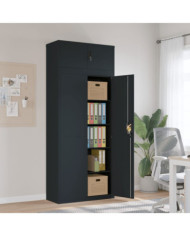 Classeur anthracite 90x40x220 cm acier | Mobilier & Déco