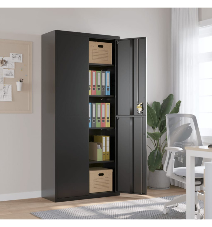 Classeur noir 90x40x200 cm acier | Mobilier & Déco