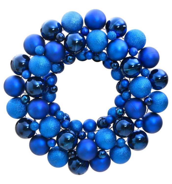Couronne de Noël bleu 45 cm polystyrène | Mobilier & Déco
