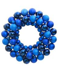 Couronne de Noël bleu 45 cm polystyrène | Mobilier & Déco