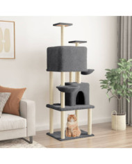 Arbre à chat avec griffoirs en sisal Gris foncé 180 cm | Mobilier & Déco