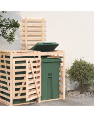 Extension d'abri pour poubelle sur roulettes bois massif pin | Mobilier & Déco