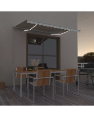 Auvent manuel rétractable avec LED 300x250 cm Crème | Mobilier & Déco