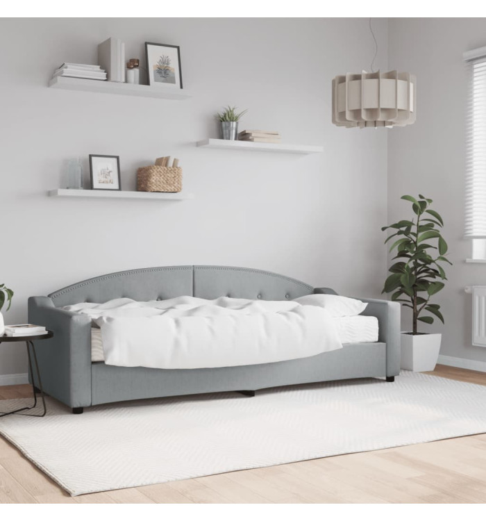 Lit de jour avec matelas gris clair 80x200 cm tissu | Mobilier & Déco