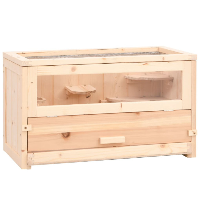 Cage à hamster 60x30x35 cm bois massif de sapin | Mobilier & Déco