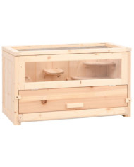 Cage à hamster 60x30x35 cm bois massif de sapin | Mobilier & Déco