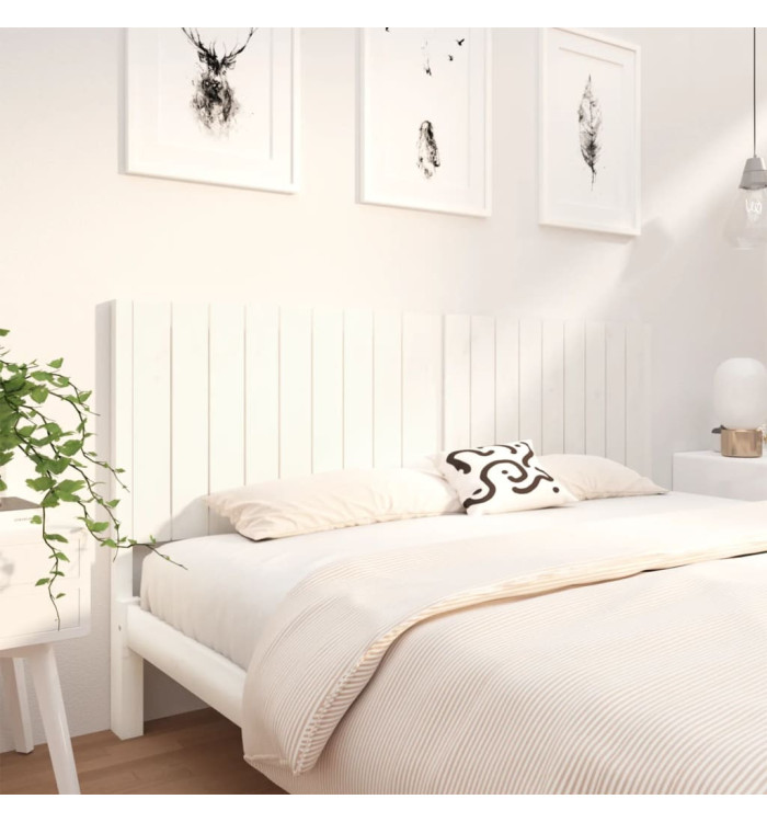 Tête de lit blanc 185,5x4x100 cm bois massif de pin | Mobilier & Déco