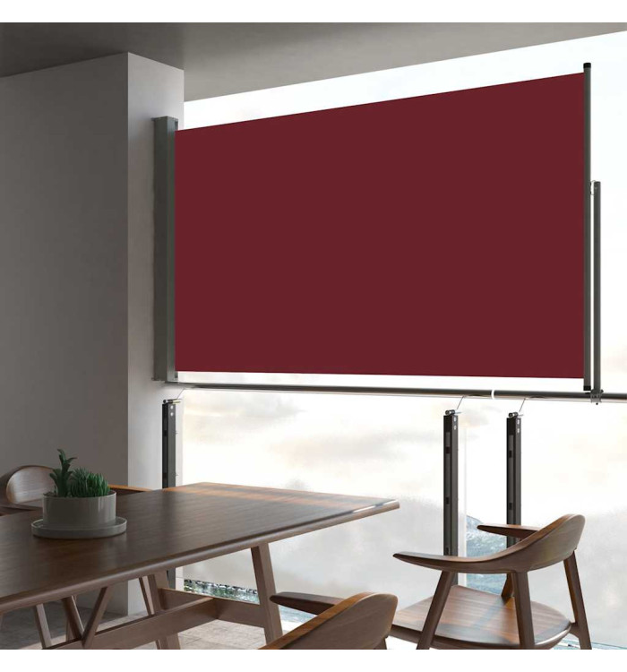 Auvent latéral rétractable de patio 140 x 300 cm Rouge | Mobilier & Déco