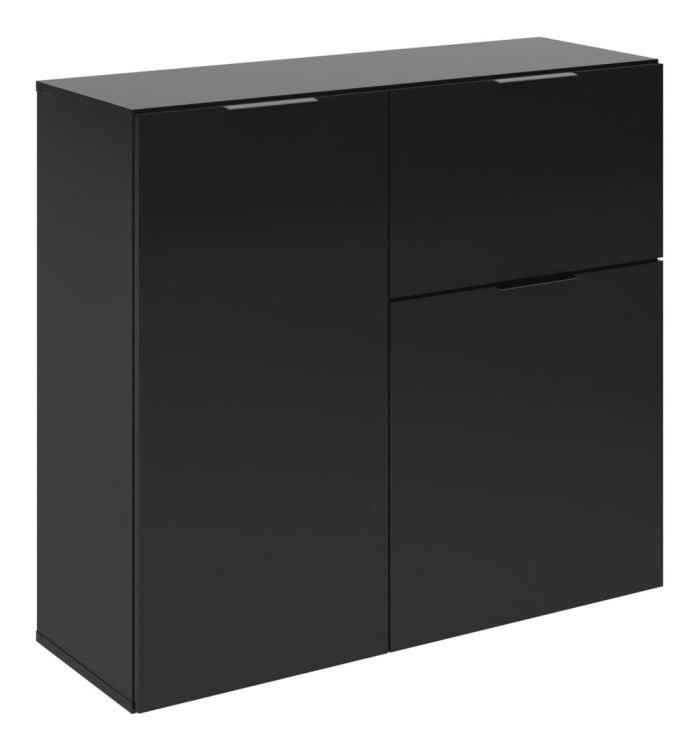 FMD Commode avec tiroir et portes 89,1x31,7x81,3 cm noir | Mobilier & Déco