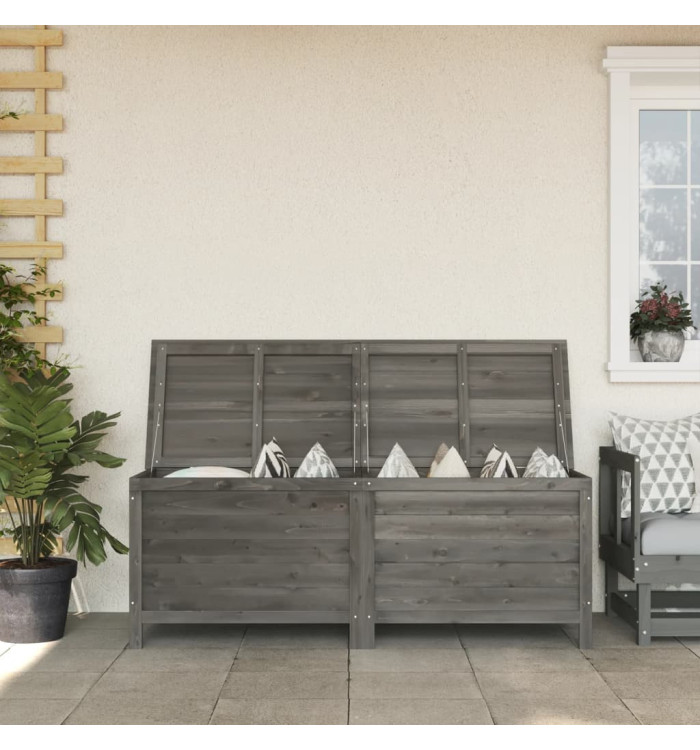 Boîte de rangement de jardin anthracite bois massif sapin | Mobilier & Déco